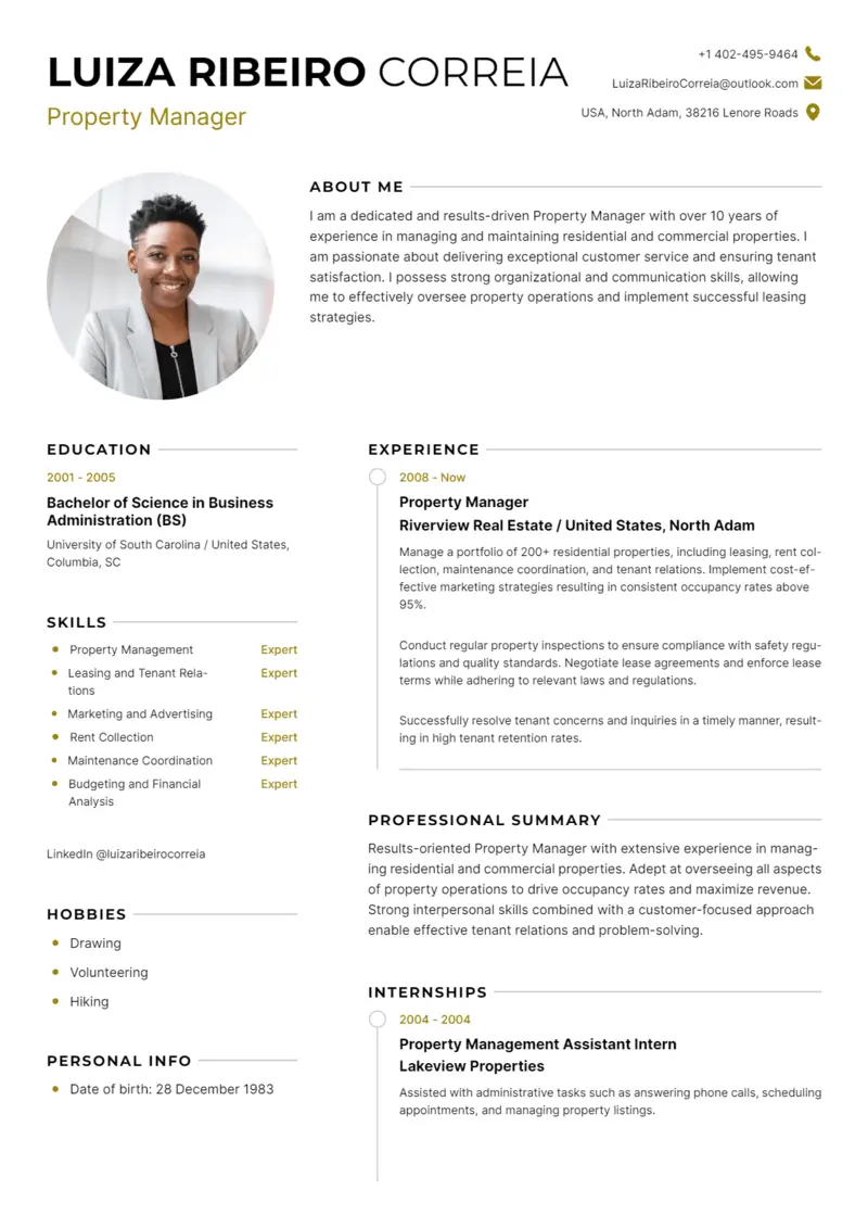 Property Manager Resume Examples To Follow In 2024